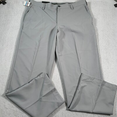 Izod Golf Pants Mens 36x30 Gray Polyester Stretch Casual Slim Fit