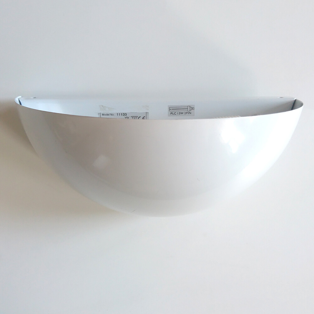 Litecraft Wall Light Curved Metal Uplighter Indoor Fitting - White Clearance