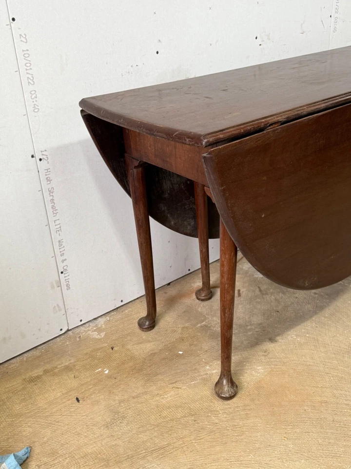 Старинный обеденный стол королевы Анны 18-го 1760-го периода пригодный для использования орех оригинальный большой - Изображение 3 из 4