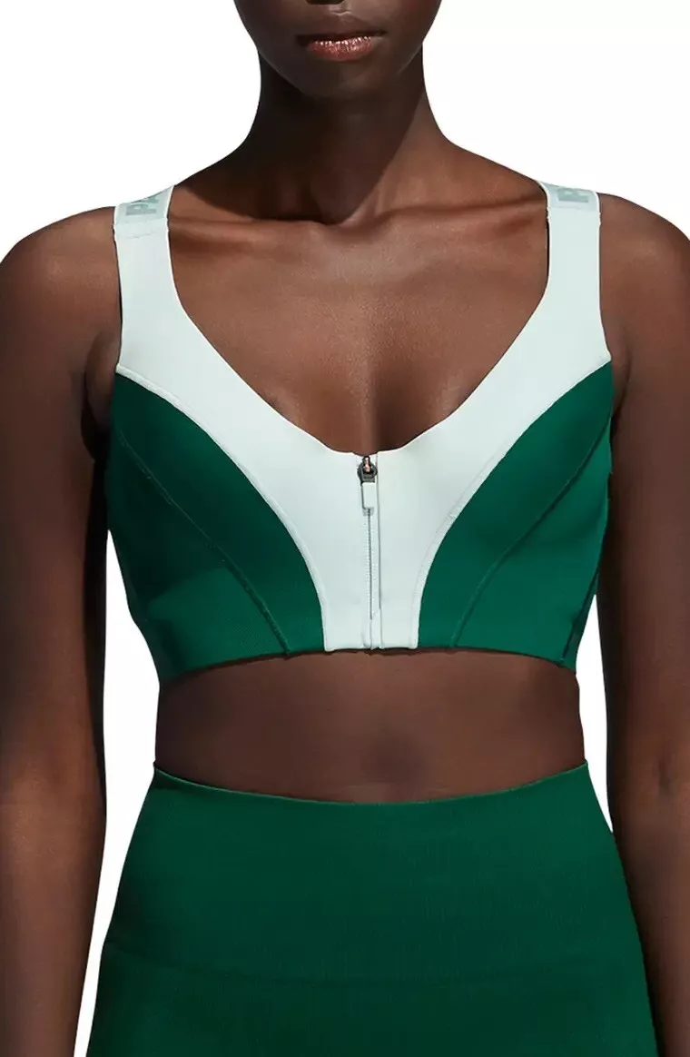 ADIDAS X Ivy Park Medium Support Zip Sports Bra Green Sz Small NEW SOLD OUT