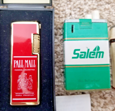 famous cigarette lighters VTG 5 CIGARETTE BRANDED LIGHTERS SALEM, WINSTON, NEW LUCIENNE PALL MALL LIGHTER famous cigarette lighters VTG 5 CIGARETTE BRANDED LIGHTERS SALEM, WINSTON, NEW LUCIENNE PALL MALL LIGHTER