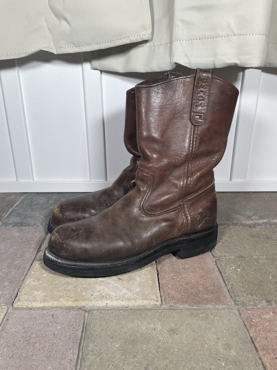 Red Wing Pecos Leather Pull On Boots Size 9 B NailSeat 2231