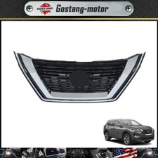 Front Upper Grille Bumper Grill For Nissan Rogue 2021-2023 Slsv Chrome Black