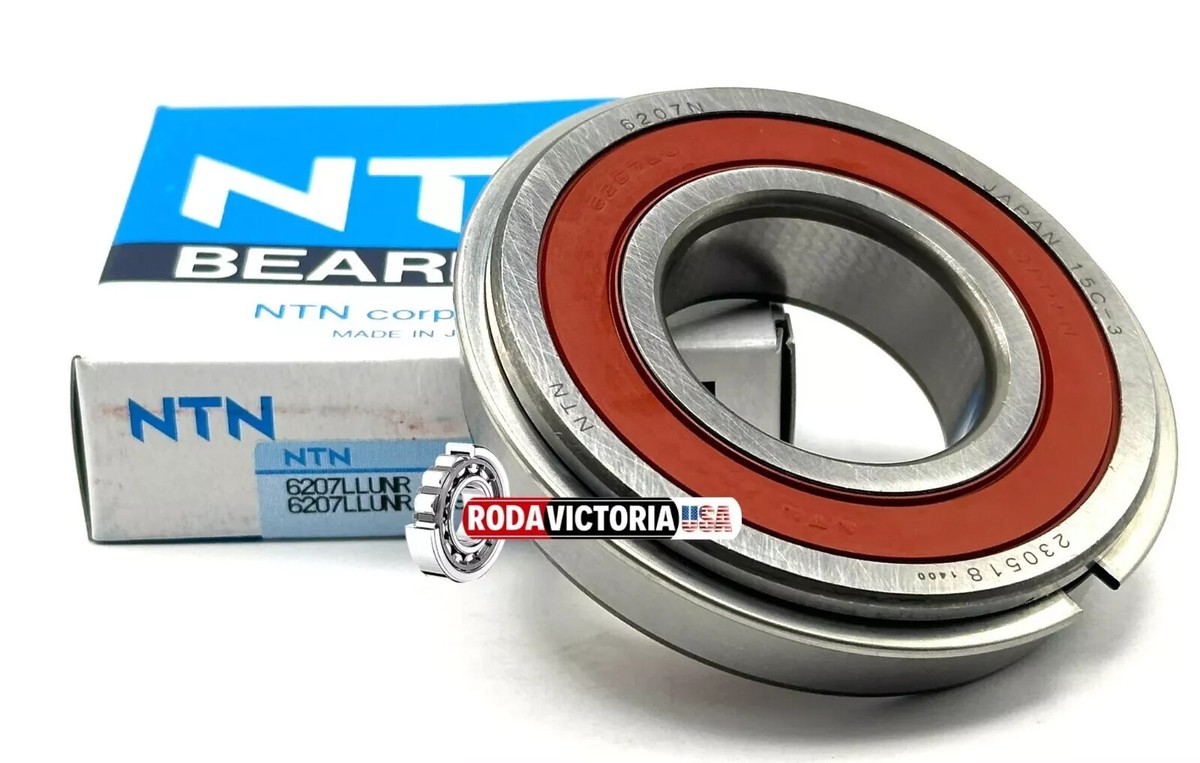 NTN JAPAN 6207 LLU NR BALL BEARING, RUBBER SEALED + SNAP RING