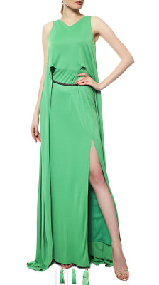 VERSACE COLLECTION Prom Green Draped Long Maxi Ballgown Evening Dress NWT UK 10