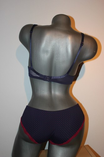 Triumph Underwired Bra Set "Beauty-Full Aura W" Sz 70 C Blue/Red Hipster 36 - Picture 4 of 12