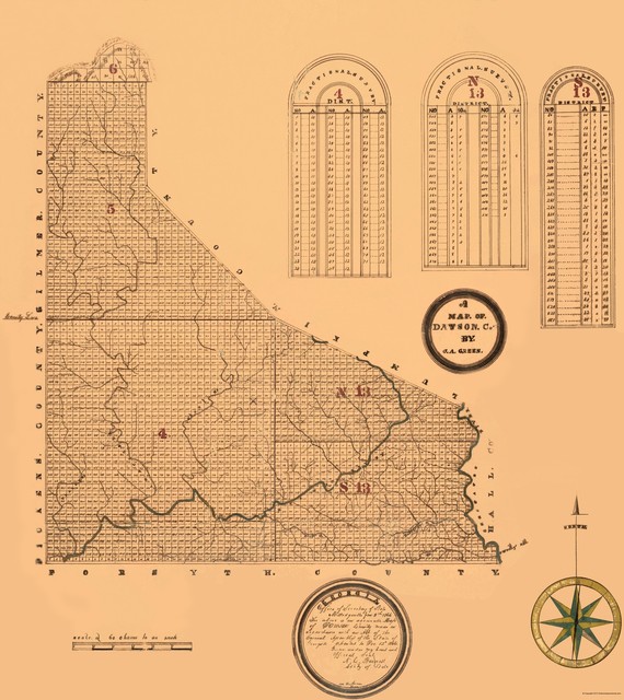 Dawson County Green 1866 23.00 x 25.83 eBay