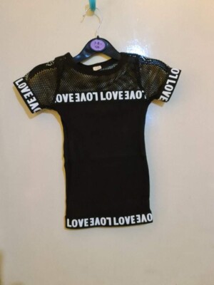 Love Mesh schwarz sportliches Kleid Baby Mädchen Kleid Länge 18 cm (45-46 cm)