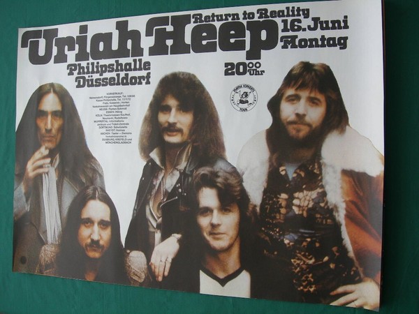 ORIGINAL CONCERT POSTER-URIAH HEEP- "RETURN TO REALITY TOUR" 1975 LIKE NEW
