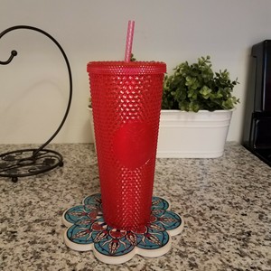 starbucks 2019 holiday studded tumbler neon pink