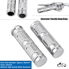 1" Handlebar Electronic Throttle Hand Grips For Harley Street Glide FLHX Chrome