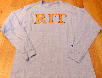 CHAMPION NCAA ROCHESTER INSTITUTE OF TECHNOLOGY RIT GRAY L/S T