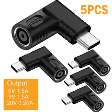 5pcs 7.4mm Laptop Charger Converter USB Type C Power Charging Cable Adapter 65W