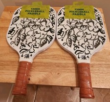 2 Sakar Floral Pickleball Paddles - Black Floral/Polka Dots