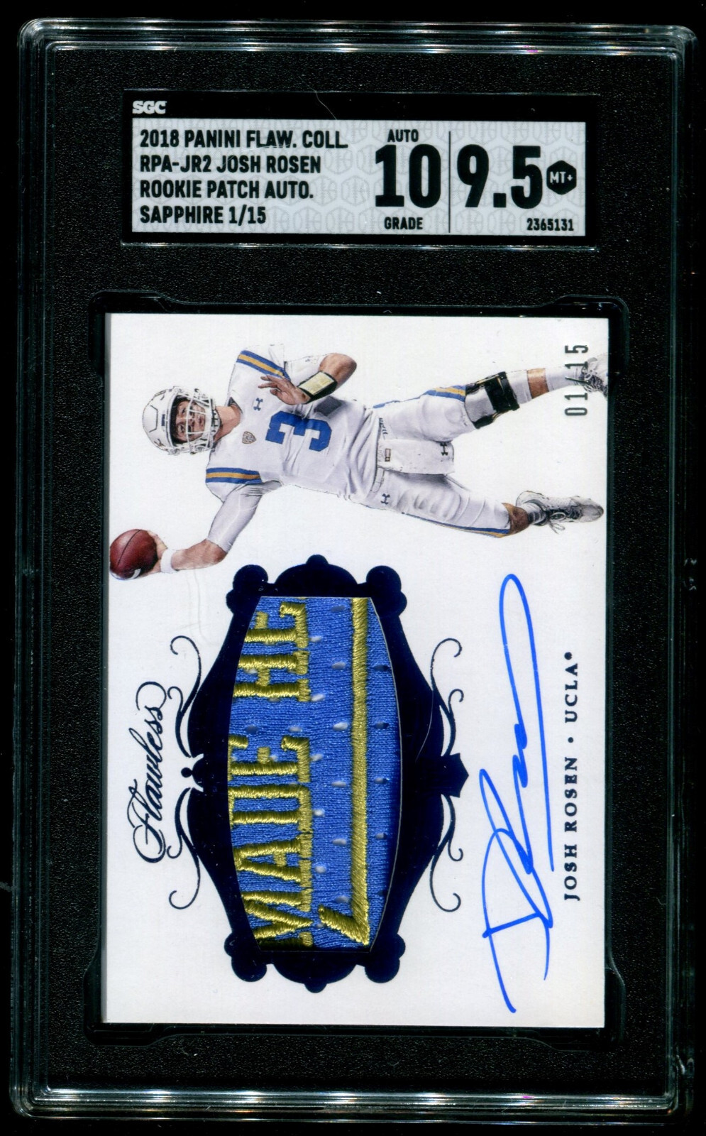 Josh Rosen Panini Flawless Collegiate #51 Sapphire