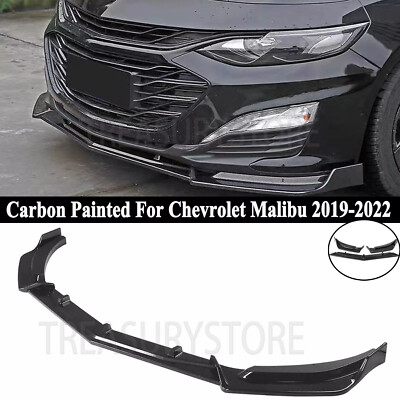For Chevrolet Malibu 2019-2021 Carbon Look Front Bumper Lip Splitter