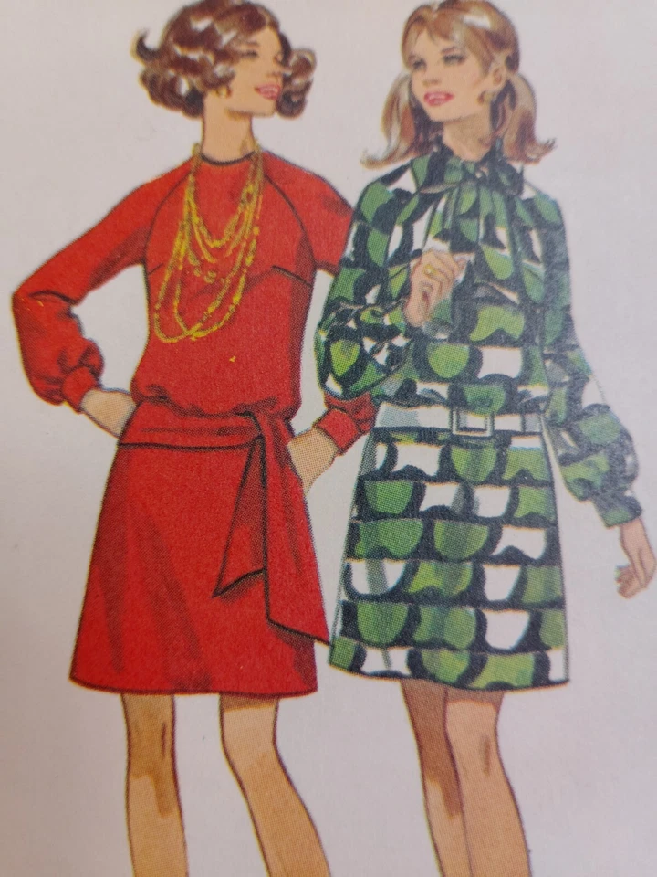 Dress Blouson Shirtwaist Tie Scarf 8 Butterick 5468 Sewing Pattern UC 70's VTG - Image 4 of 4