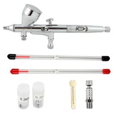 OPHIR Dual Action Airbrush Set Kit with 0.2mm,0.3mm,0.5mm Tips for Hobby Paint