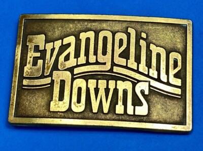 Evangeline Downs Vintage 1970's Horse Track Sports Betting Belt Buckle 