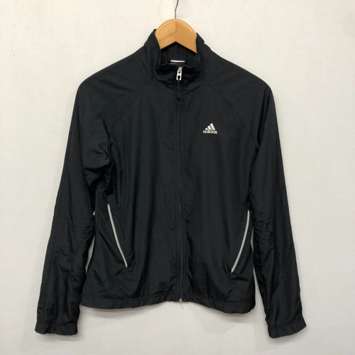 Adidas Women Full Zip Windbreaker Track Jacket Size Small Black White M198 -11