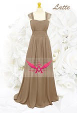 New Design Straps Ruched Long Chiffon bridesmaid Evening party Dress