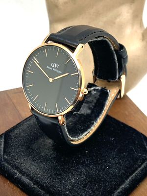 Daniel Wellington Women's Watch DW00100139 Rose Gold Black Leather