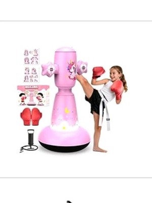 Boxsack für Kinder, 147 cm stabiles Kinderboxset mit Handschuhen und Luftpumpe