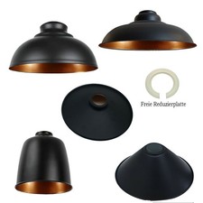 Vintage Pendelschirm Metall Lampenschirm schwarz gold innen Deckenleuchte Schirm