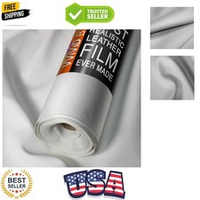 Bycast65 White Matte Top-Grain Faux Leather Marine Vinyl Fabric White 1.5 Foo...