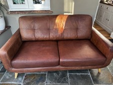 John Lewis Barbican Medium Leather Sofa, In Light Leg