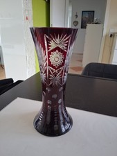 Böhmische Glas vase  rubinrot