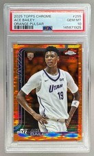 Ace Bailey 2025 Topps Chrome #255 Orange Pulsar Refractor RC 3/25 PSA 10