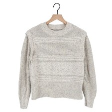 Loft Women's Stitchy Cable Sweater Grey Size Small