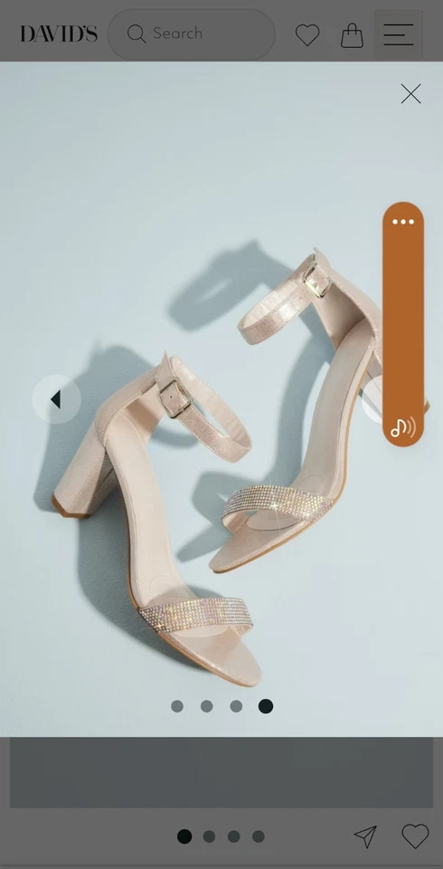 David's свадебный блок высокий каблук с хрустальной лентой MIAH MWHITE размер 10 М - Изображение 4 из 4