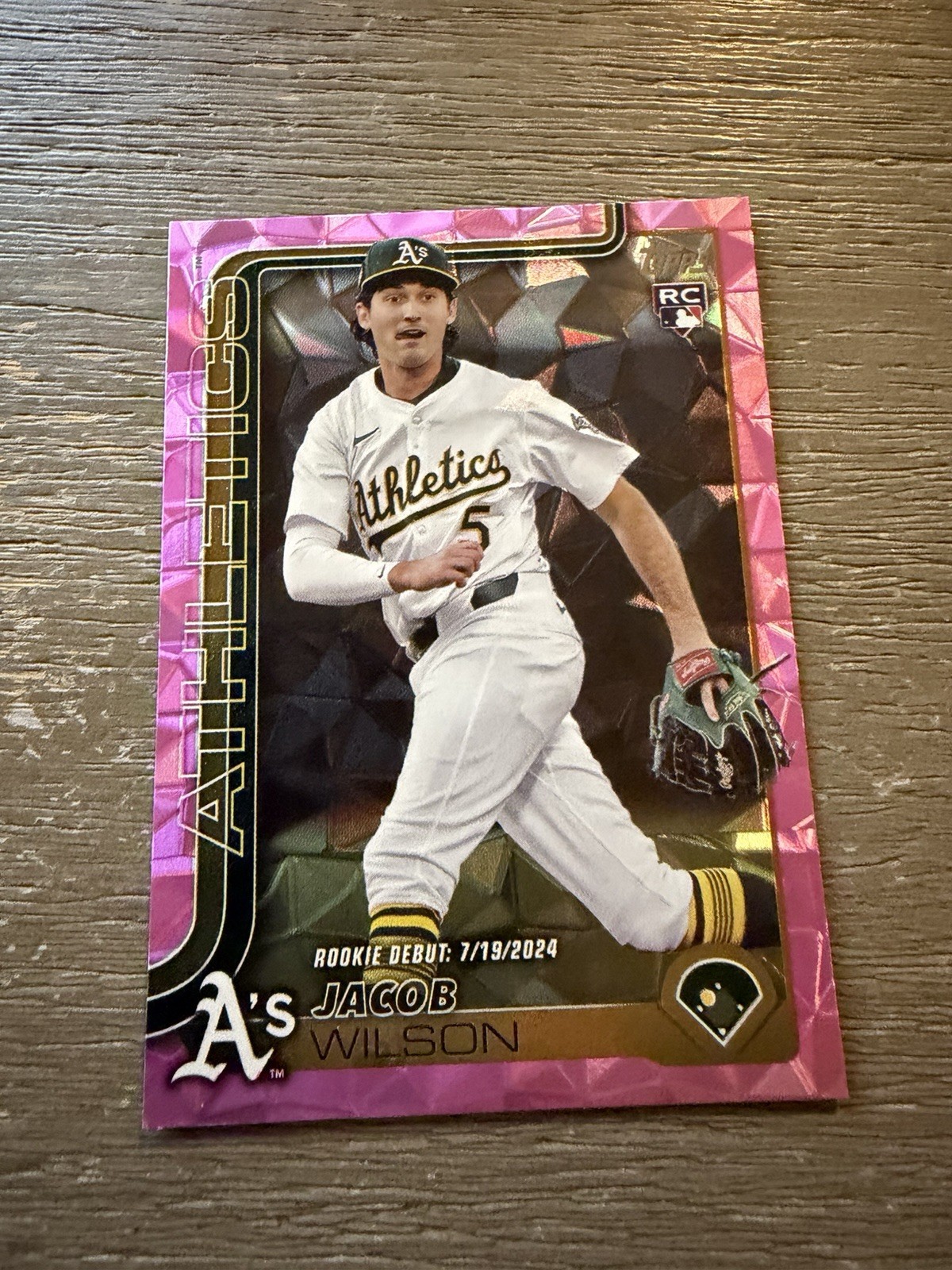 2025 Topps Update Series Jacob Wilson (RC) #US180 Pink Diamante A's
