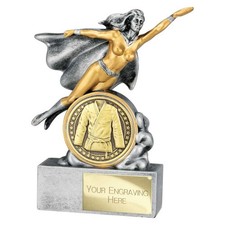 Martial Arts Superhero Female Resin Trophy Award Engraved Free