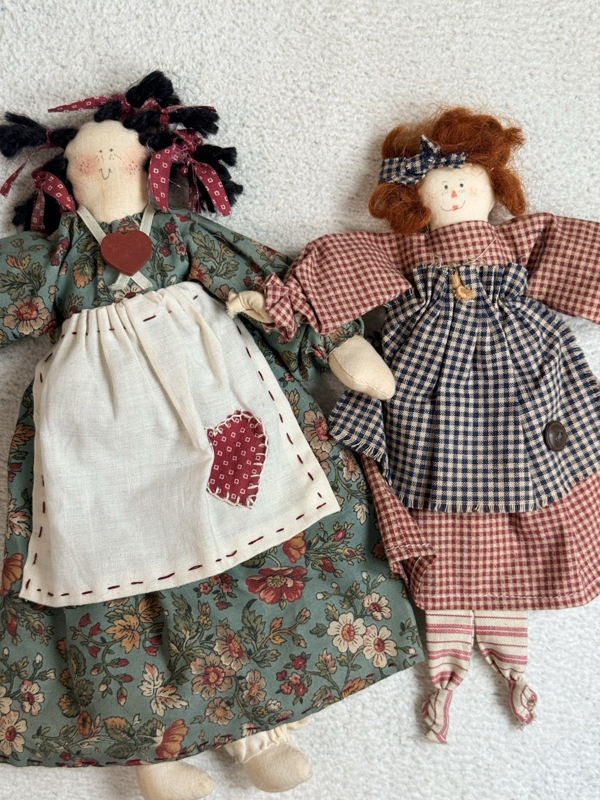 Country Folk Art cloth Dolls Set Of 2 | eBay