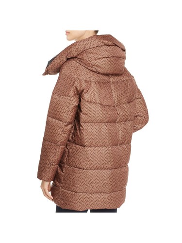 MKT STUDIO Womens Black Button  Front Puffer Hooded Winter Jacket Coat 38 - Picture 2 of 6