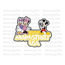Disney Main Street ddjv Title Premade Scrapbook Page Paper Piece die cut