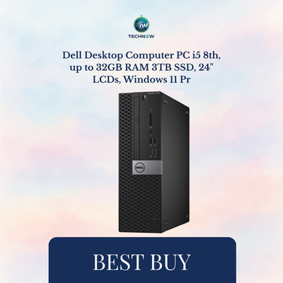 Dell Desktop Computer PC i5 8th, up to 32GB RAM 3TB SSD, 24'' LCDs, Windows 11 Pr