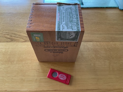 EMPTY COHIBA CIGAR BOX SLIDING LID 12 x 11 x 8 cm + HABANA CIGAR CUTTER - Picture 5 of 7