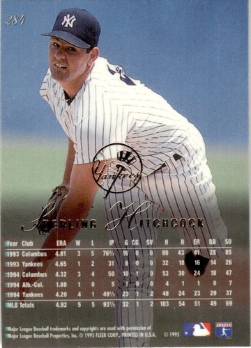 1995 Flair Sterling Hitchcock New York Yankees #284 - Picture 2 of 2