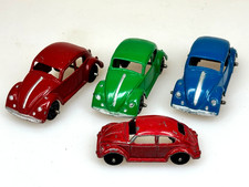 Lot Of 4 Vintage Midgetoy Vw Beetle Bug Toy Car Usa