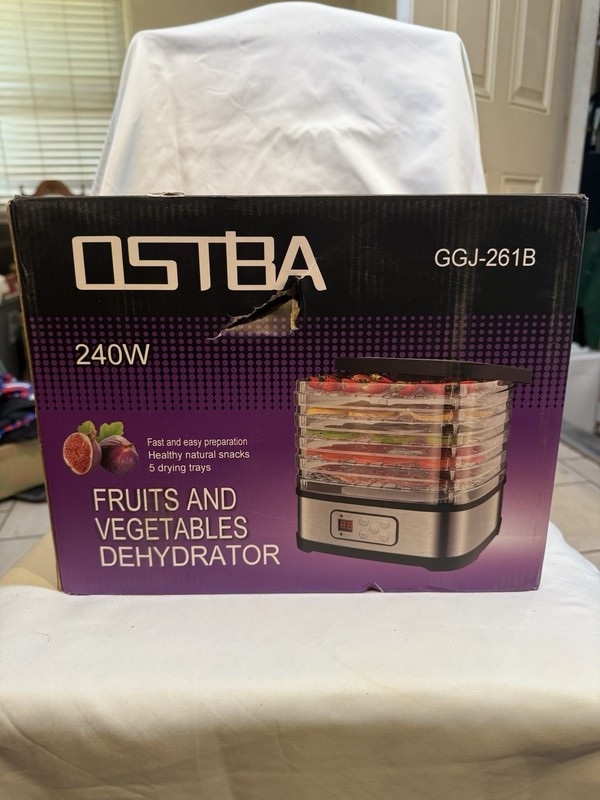 NEW OSTBA 5-Tray Food Dehydrator, 240W, LED Display, 72H Timer, Adjustable Temp
