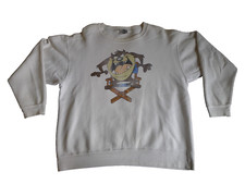 Vintage 1991 Official Taz Tasmanian Devil Crewneck Sweatshirt Size L White Acme
