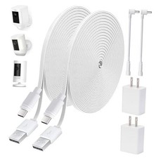 26ft Power Cord and Adapter for Ring Spotlight Cam Pro/Plus Battery , Stick Up