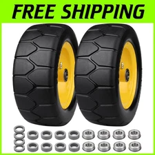 Flat-Free 11x4.00-5 Solid Tires for Zero-Turn Mowers - Durable & Puncture Proof