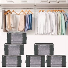 6PCS Clothes Storage Bags Zipped Reusable Wardrobe Cube Closet Organizer Box NEW