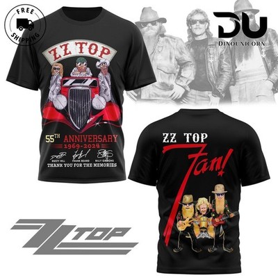 ZZ Top 55Th Anniversary 1969-2024 3D T-Shirt Gfft family Shirt B241