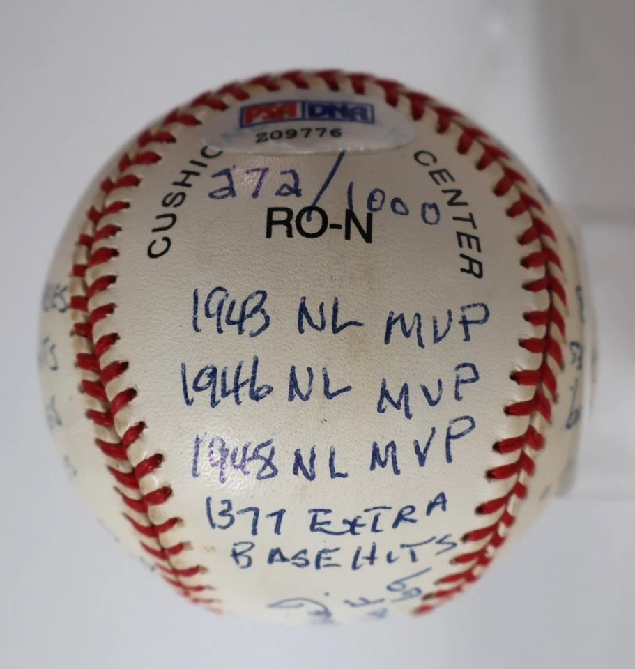 Stan Musial Autographed/Inscribed HOF '69 & Lifetime Stats Ball LE #272/1000 PSA - Image 2 of 4